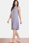 Zivame Floral Pop Woven Knee Length Nightdress - Dutch Canal — thumbnail 3
